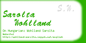 sarolta wohlland business card